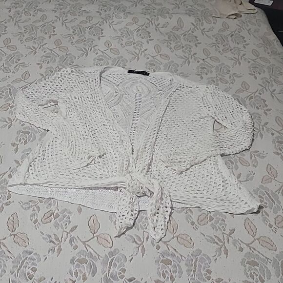 1668 Women TODAY Lace Cardigan White ize Medium - Picture 6 of 13